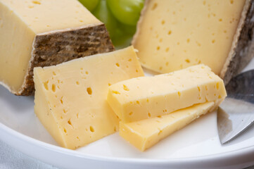 French mountain cheese from Alps, tomme de Savoie