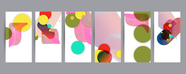 Fototapeta premium Set Summer Abstract set summer background universal art web header template. Collage made Vector design Eps 10