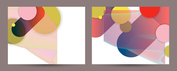 Set Summer Abstract set summer background universal art web header template. Collage made Vector design Eps 10