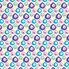Vector decorative pattern with colorful abstract geometric shapes, hand drawn elements.