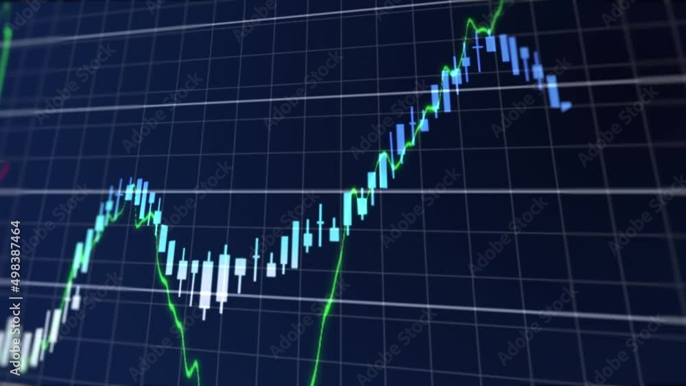 Poster animation of data processing over grid on black background