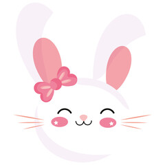 Cute bunny girl cartoon kawaii Vector