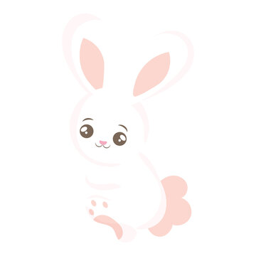 Isolated cute bunny cartoon kawaii Vector