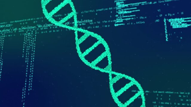 Animation of dna strand spinning and medical data processing