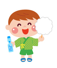 お祭りを楽しむ男の子