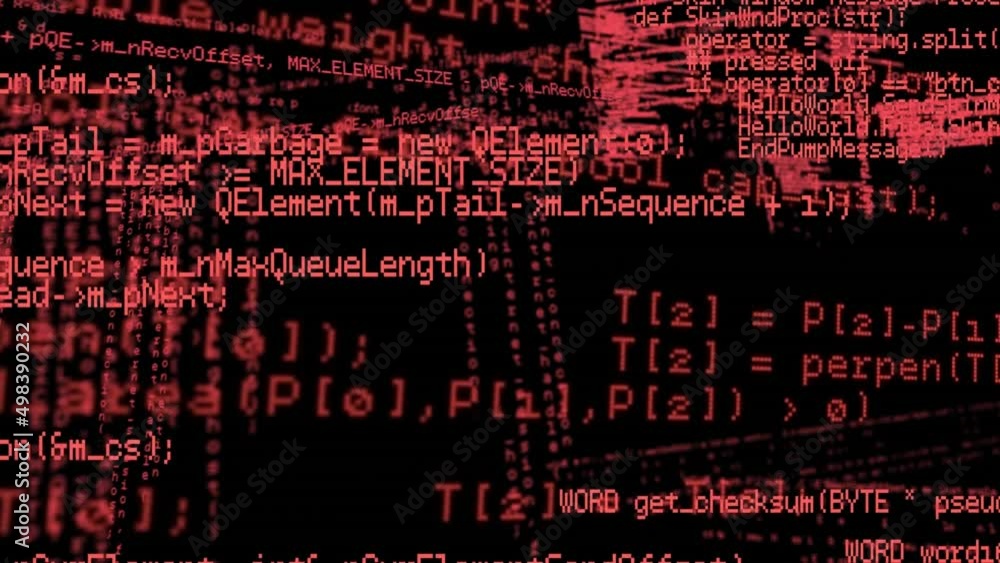 Poster animation of red glowing data processing