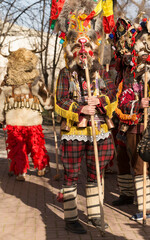Carnival of mummers. Kuker is divinity personifying fecundity. Bulgarian carnival characters. Pagan rite dedicated to the arrival of spring.
