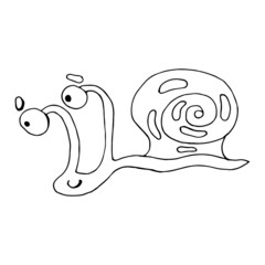 Funny snails. Vector illustration. Comics. Coloring for children and adults. Cartoon.