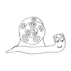 Funny snails. Vector illustration. Comics. Coloring for children and adults. Cartoon.