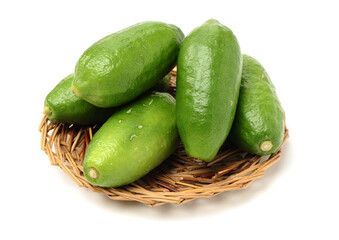 long green lemon on white background