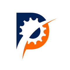 Mechanical gear logo vector image