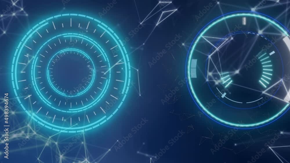 Poster animation of scope scanning on blue background