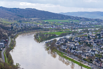 Hochwasser der Mosel in  Bernkastel-Kues