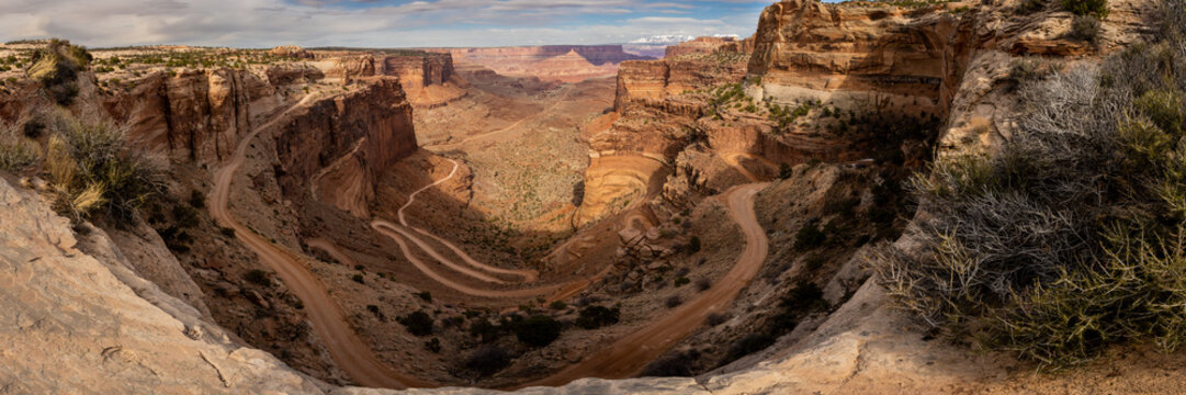 Panorama of Shafer Trail Road From The Neck Overlook