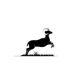 silhouette logo design goat animal