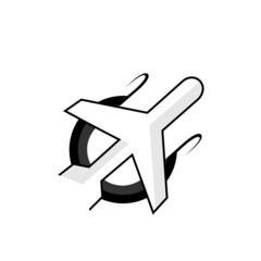 silhouette design logo airplane navigation