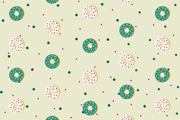 seamless pattern with doughnuts