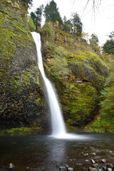 Horsetail Falls in Autumn, Oregon-USA