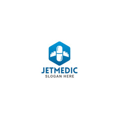 Fototapeta premium medical, delivery, fast, medicine, drug, cure, pill, remedy, logo, logo design, vector, medical logo, delivery logo, medicine logo, jet logo, medical, delivery, fast, medicine, drug, cure, pill, re