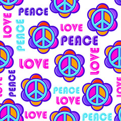 white pop art pattern with peace symbol. Design for wallpaper,clothing print, fabric