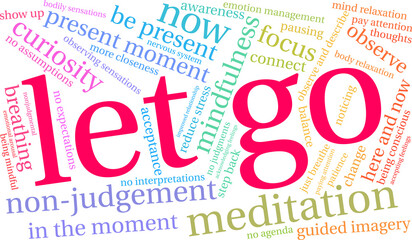 Let Go Word Cloud on a white background. 