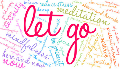 Let Go Word Cloud on a white background. 