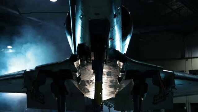 Fighter Jet A-4 Skyhawk Ready for Deployment Inside Military Hangar