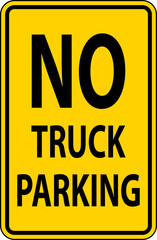 No Truck Parking Sign On White Background