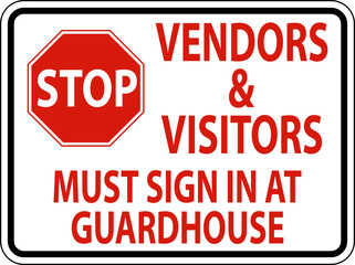 Fototapeta premium Vendors and Visitors Sign On White Background