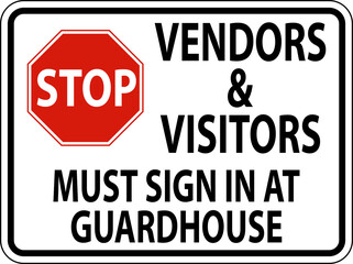 Fototapeta premium Vendors and Visitors Sign On White Background