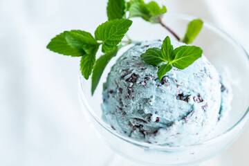 チョコミント　アイス　ミントのアイスクリーム