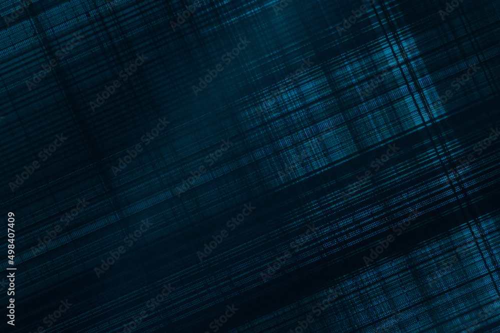Poster dark abstract digital background: damaged screen matrix with interference of monitor and camera matr