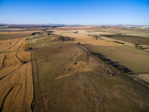 aerial view of farmland