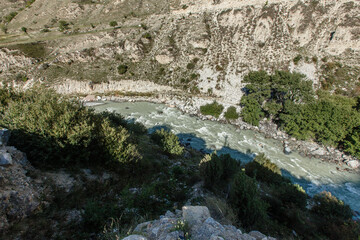 Fast mountain river in Kabardino-Balkaria Russia caucasus