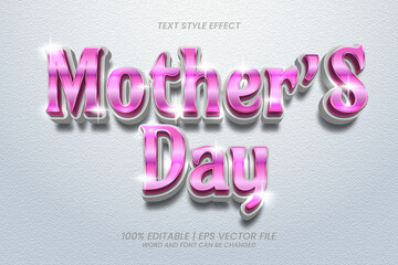 3D Mother's Day editable text effect luxury style