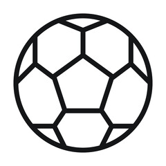 The illustration of soccer ball line art icon vector. suitable for sports, games, plays, entertaining icon, sign, symbol, logo or cartoon.