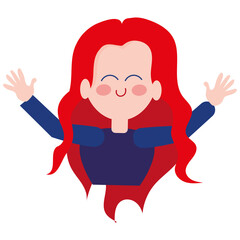 Isolated happy girl cartoon character Vector