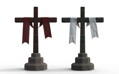 CRUZ SEMANA SANTA, PÁSCOA 3D MODELO PARA COMPOSIÇÃO COM PANO, JESUS CRISTO