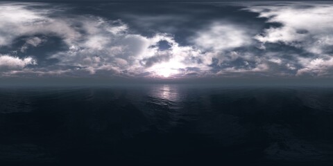 Lunar seascape, HDRI, environment map , Round panorama, spherical panorama, equidistant projection, panorama 360, 3d rendering