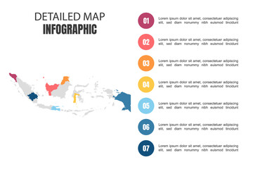 Modern Detailed Map Infographic of Indonesia