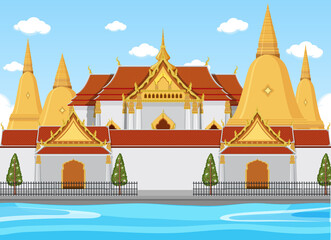 Fototapeta na wymiar Thailand iconic tourism attraction background