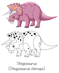 Dinosaur sketching of triceratops