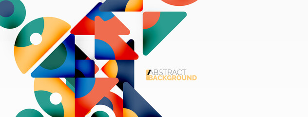 Creative geometric wallpaper. Minimal abstract background. Triangles and circles composition vector illustration for wallpaper banner background or landing page