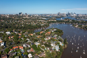 The Sydney suburb of Northwood and Woodford bay on the Lane Cove river