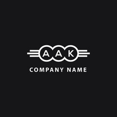 AAK letter logo design on black background. AAK  creative initials letter logo concept. AAK letter design.
