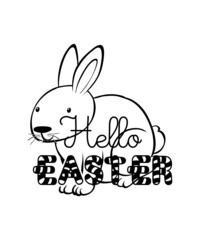 Hoppy Easter Svg, Cute Easter Bunny, Happy Easter Svg, Kids Easter Svg, Funny Easter