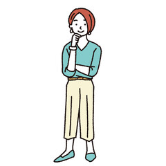 若い女性のシンプルなイラスト
