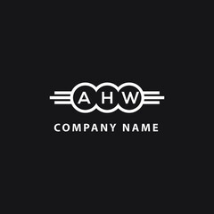 AHW letter logo design on black background. AHW  
 creative initials letter logo concept. AHW letter design.