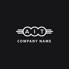 AIT letter logo design on black background. AIT creative  initials letter logo concept. AIT letter design.