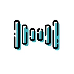 Cute Turquoise Hotspot Bar Icon Flat Design For App Label Vector Illustration